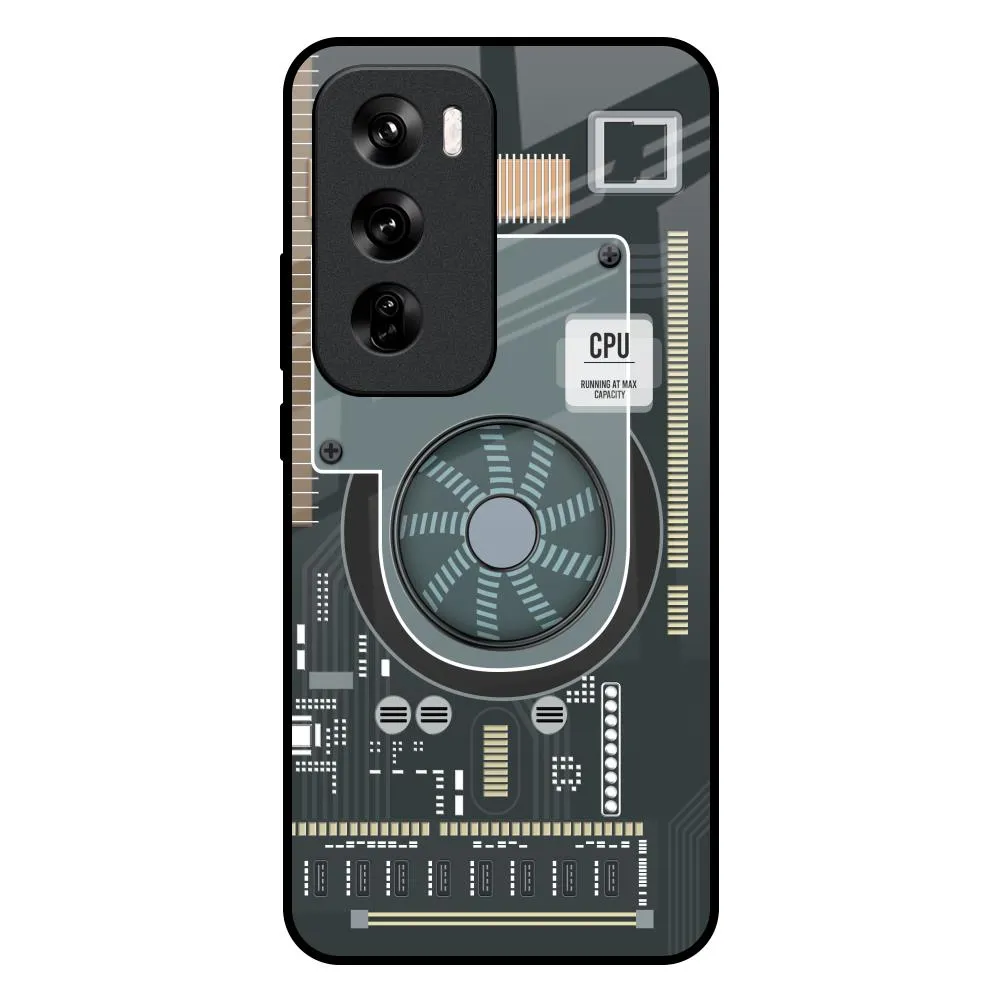 Premium Quality Hybrid Material Build Motherboard Circuit Glass Case for Oppo Reno 12 5G