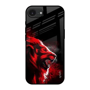 Red Angry Lion Glass Case for Apple iPhone 16e Trendy Design