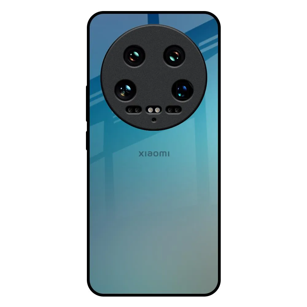 Rugged Edge Texture Soft Layer Texture Sea Theme Gradient Glass Case for Mi 14 Ultra 5G