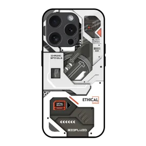 Explore Circuit Glass Case for iPhone 15 Pro Smooth Layer Texture Modern Texture Build