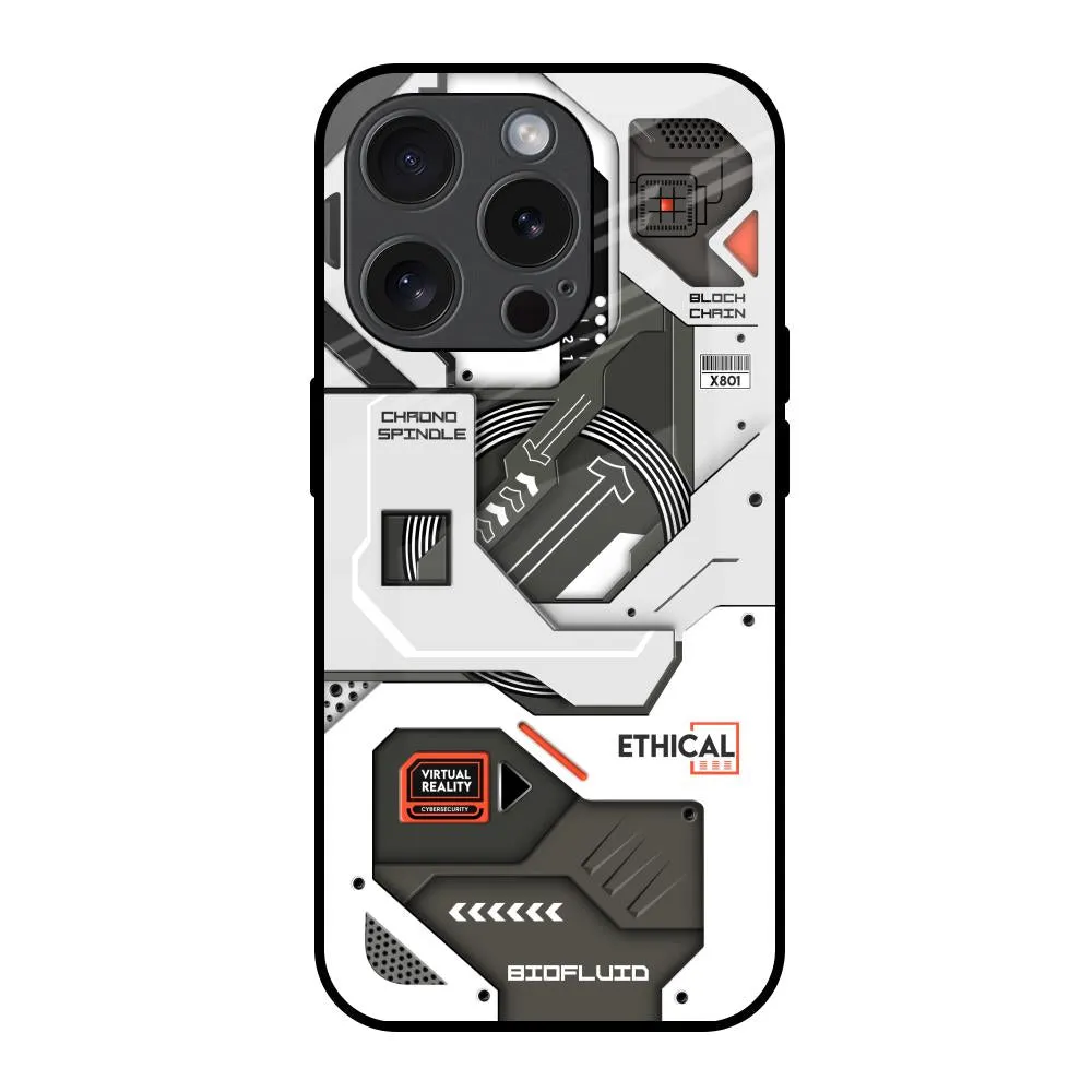 Explore Circuit Glass Case for iPhone 15 Pro Smooth Layer Texture Modern Texture Build