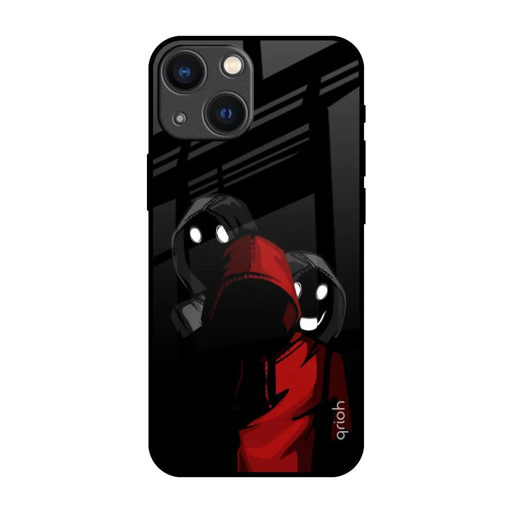 Shadow Character Glass Case for iPhone 14 Plus Durable Pattern