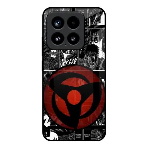 Smooth Layer Texture Sharingan Glass Case for Mi 15 5G