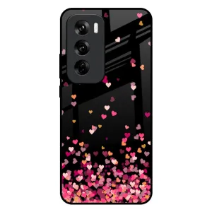 Heart Rain Fall Glass Case For Oppo Reno 12 Pro 5G Flexible Detail