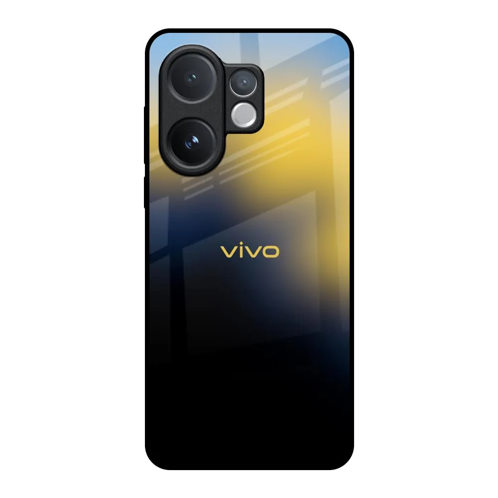 Flexible structure Clear Finish Sunflower Garden Glass Case for Vivo V60 5G