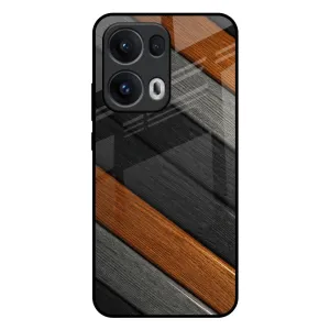 Tri Color Wood Glass Case for Oppo Reno13 Pro 5G Modern Surface Design Durable Material