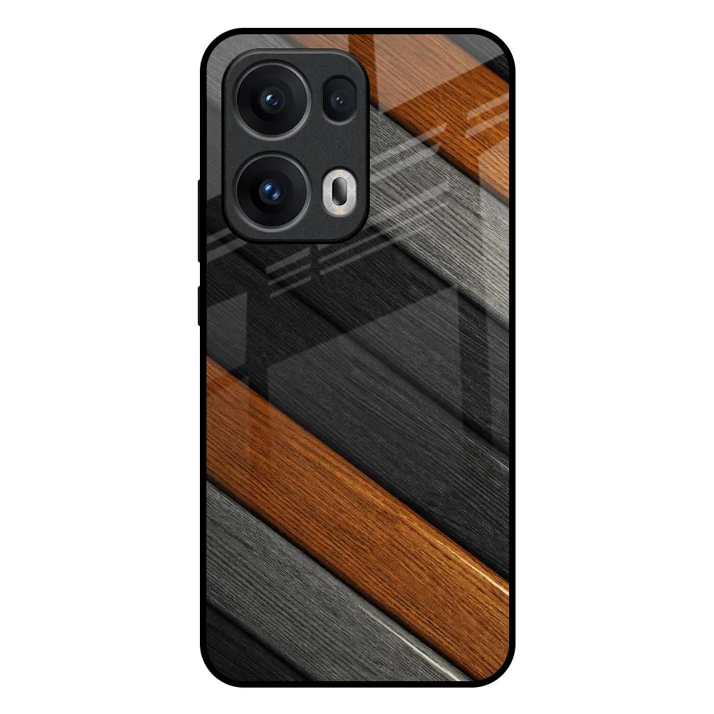 Tri Color Wood Glass Case for Oppo Reno13 Pro 5G Modern Surface Design Durable Material