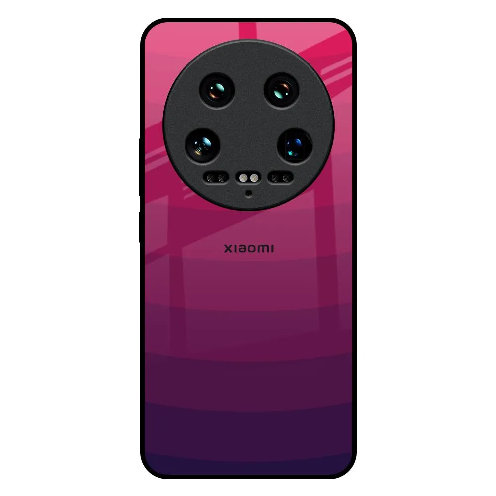 Slim Comfort Wavy Pink Pattern Glass Case for Mi 14 Ultra 5G