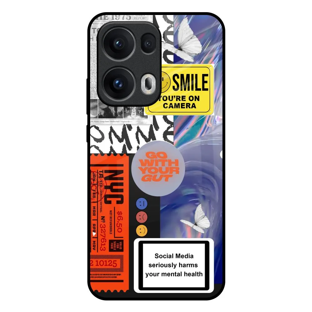 Smile for Camera Glass Case for Oppo Reno13 Pro 5G Matte Pattern