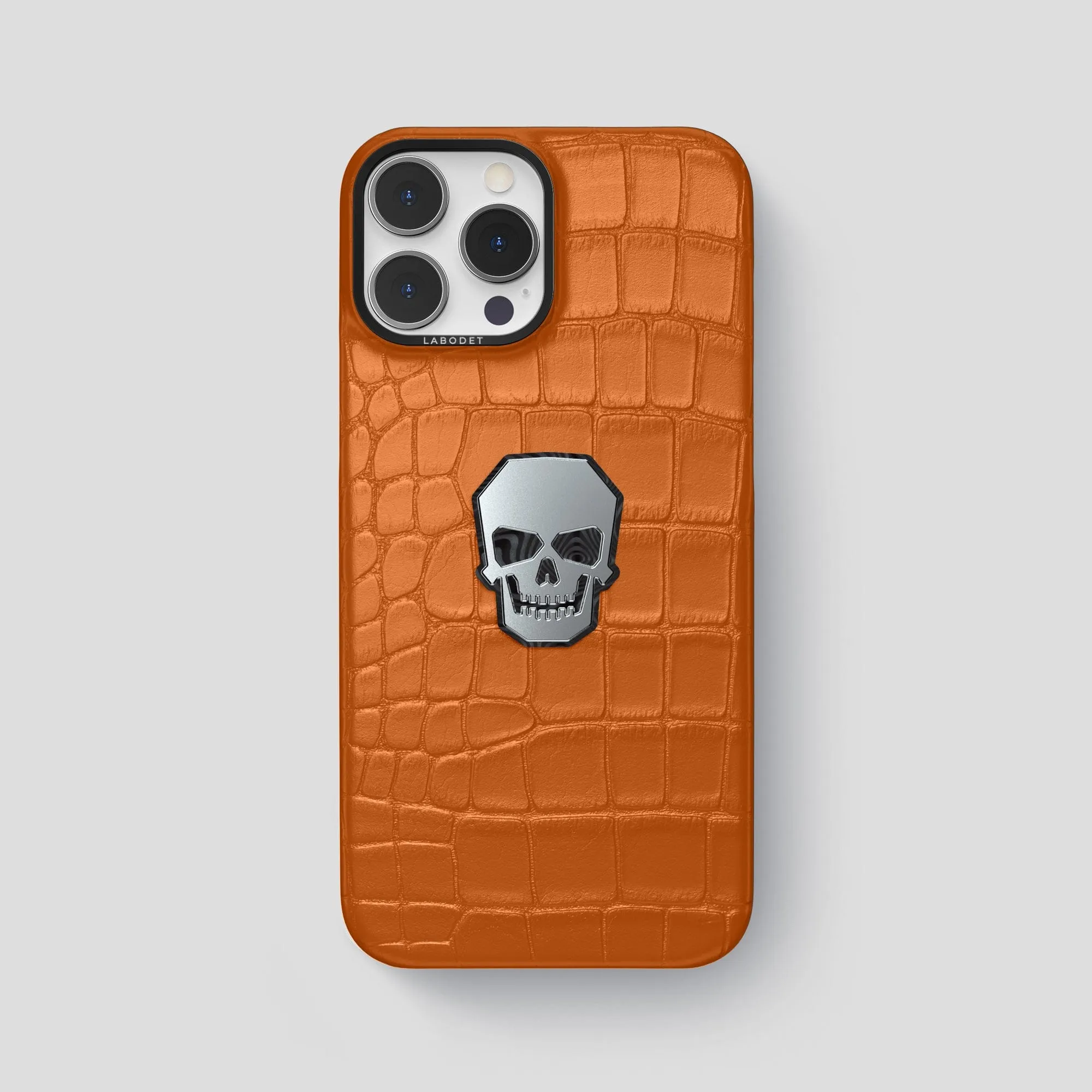Shock absorption Sleek Guard Classic Case With Titanium Skull For iPhone 15 Pro Max In Alligator
