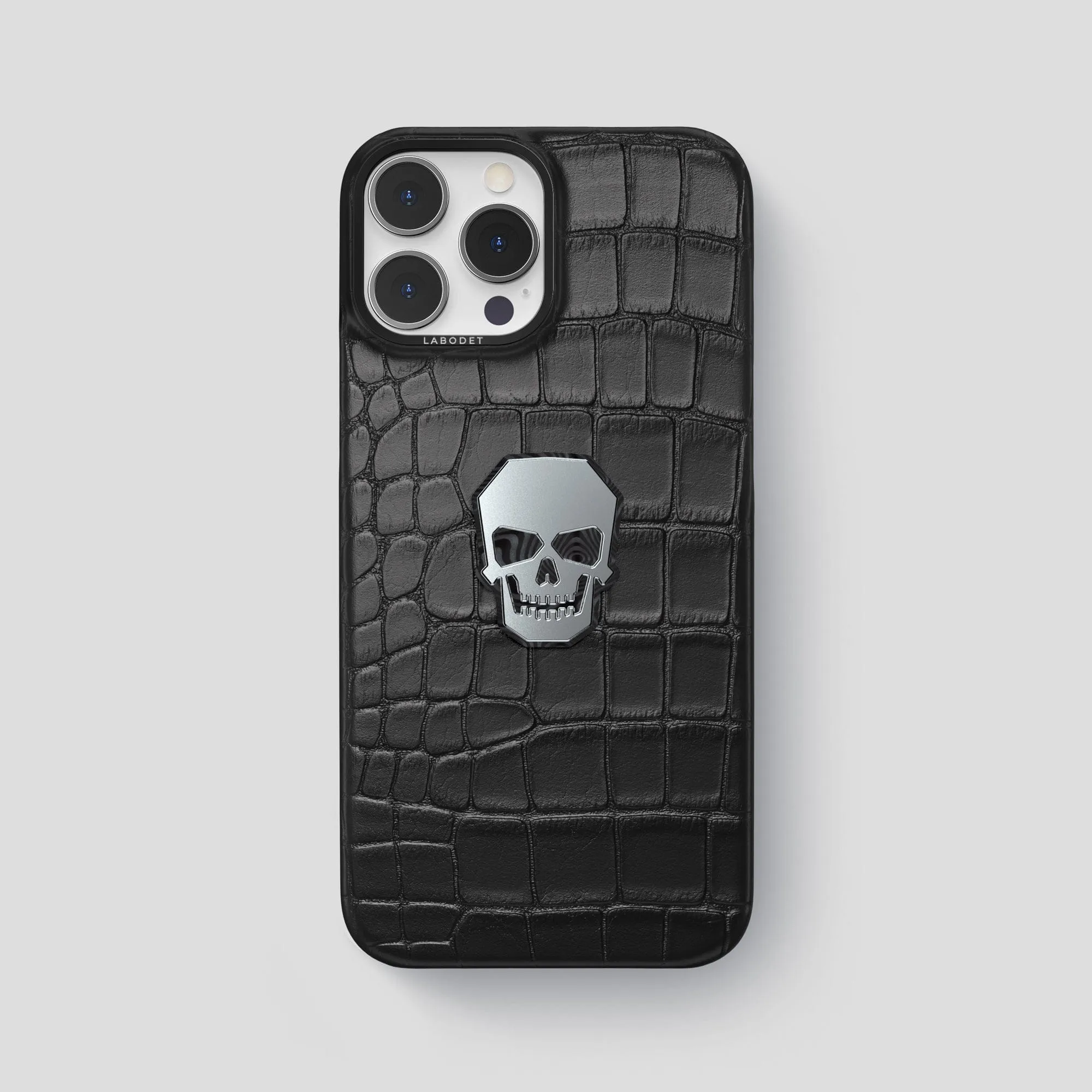 Lightweight Shell Classic Case With Titanium Skull For iPhone 15 Pro Max In Alligator