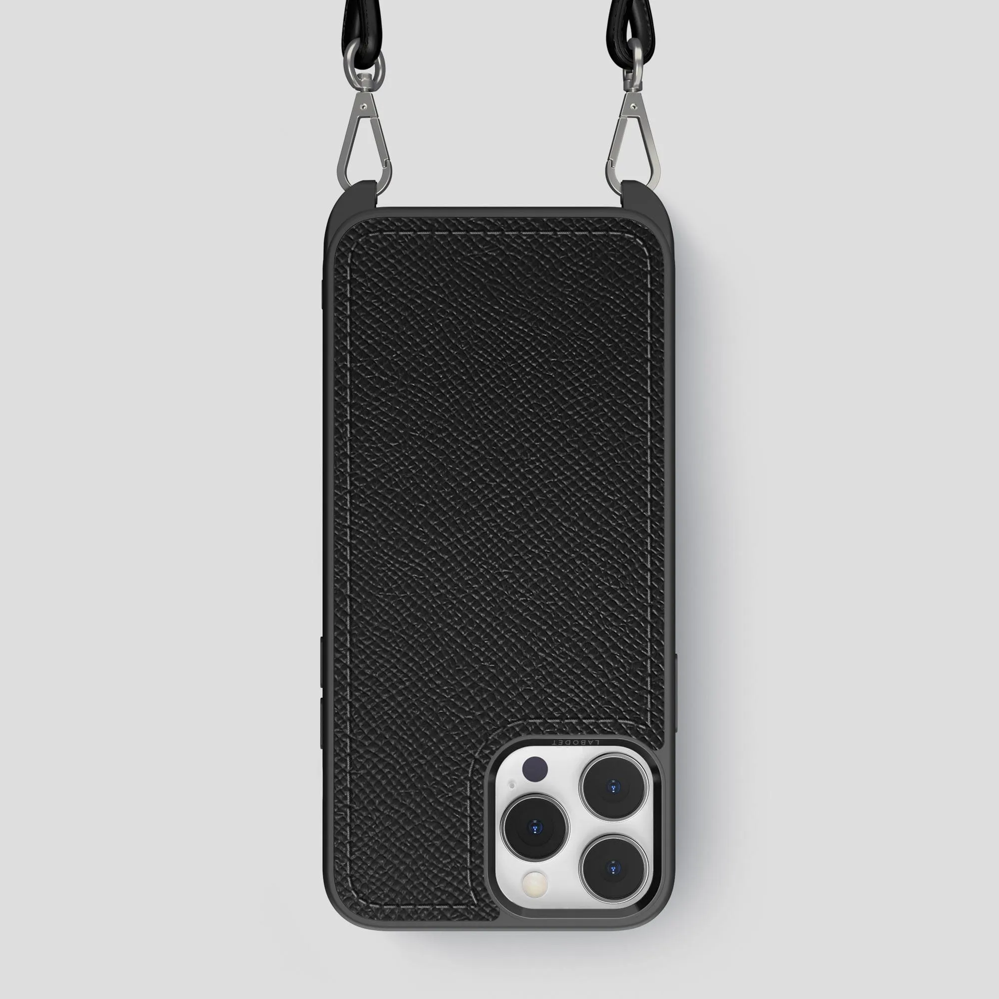 Easy Removal Crossbody Sport Case For iPhone 15 Pro Max In Epsom-Style Calf