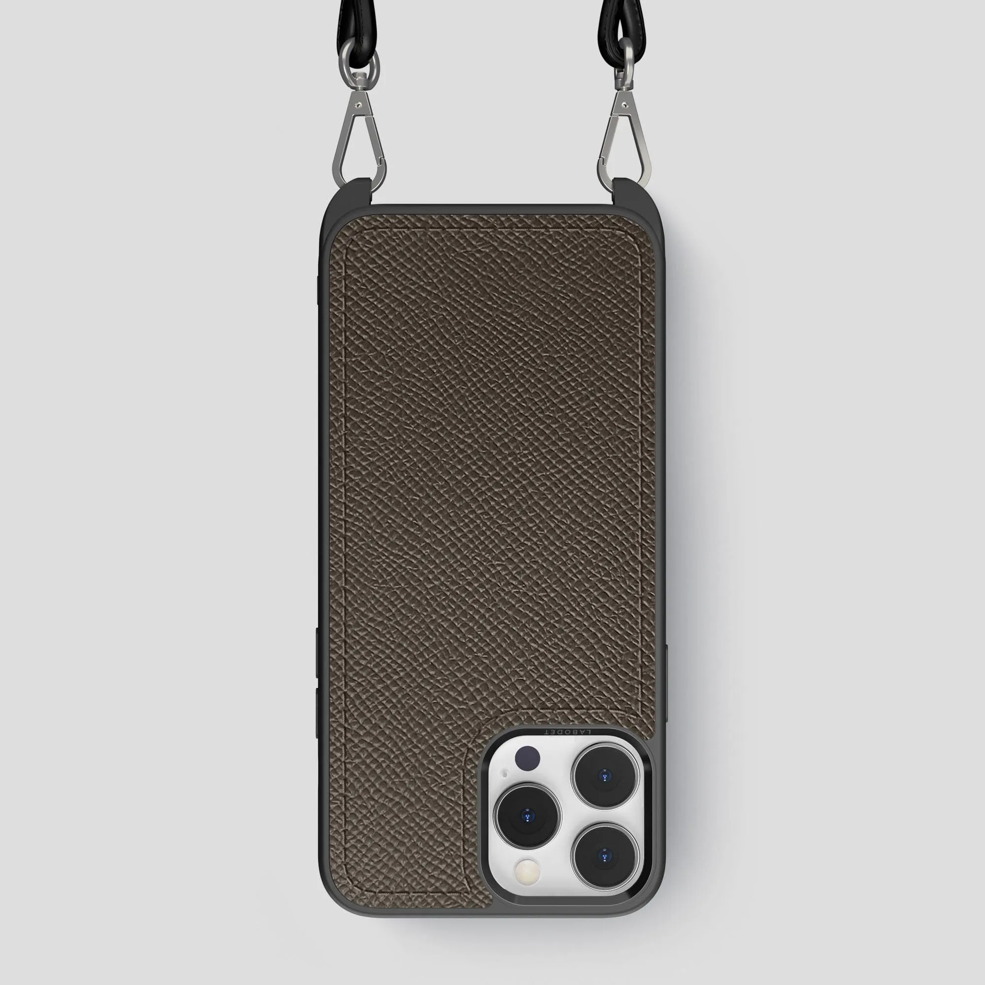 Crossbody Sport Case For iPhone 15 Pro Max In Epsom-Style Calf Edge Reinforced Transparent Shell