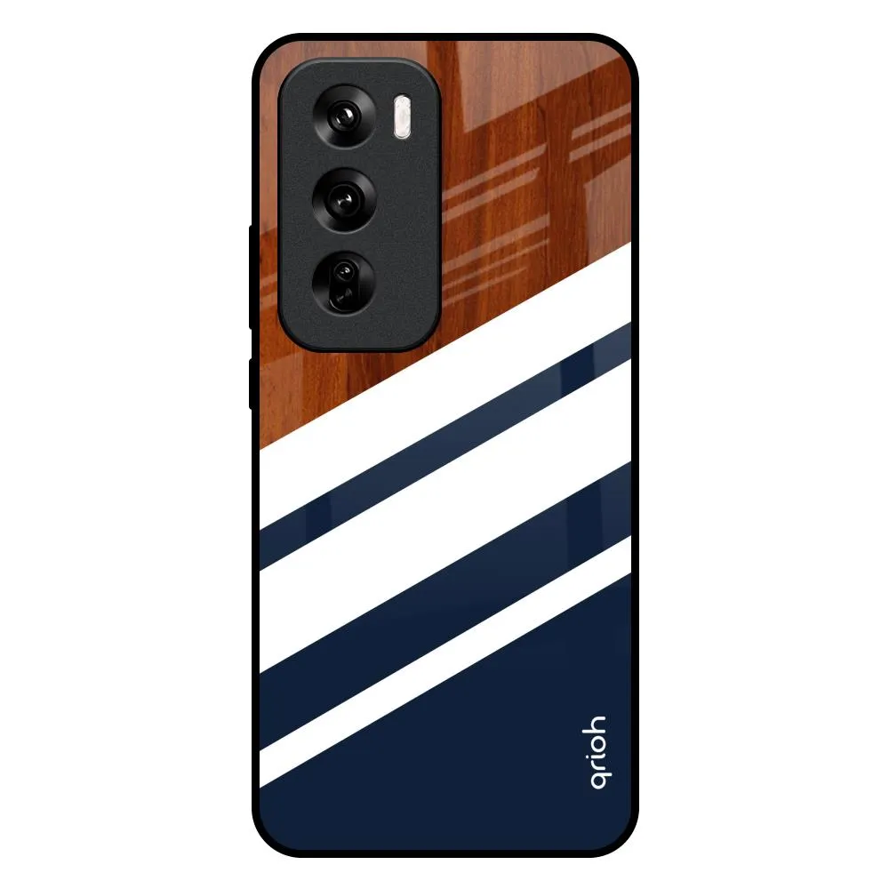 Durable Look Bold Stripes Glass Case for Oppo Reno 12 Pro 5G