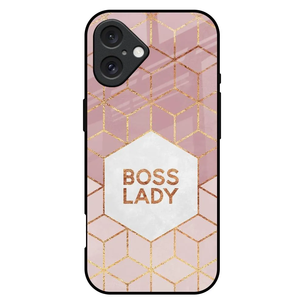 Boss Lady Glass Case for iPhone 16 Plus Shock Absorber Durable Detail