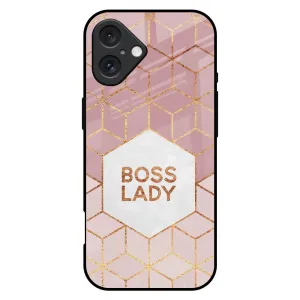 Boss Lady Glass Case for iPhone 16 Plus Shock Absorber Durable Detail