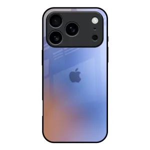 Unique Artwork Modern Minimalism Blue Aura Glass Case for iPhone 17 Pro