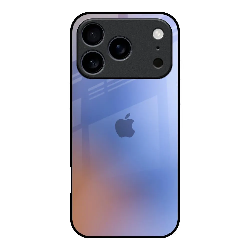 Unique Artwork Modern Minimalism Blue Aura Glass Case for iPhone 17 Pro