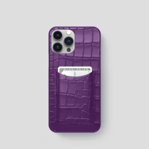 Slim Card Case For iPhone 15 Pro In Alligator Comfort Fit Stylish Surface Design