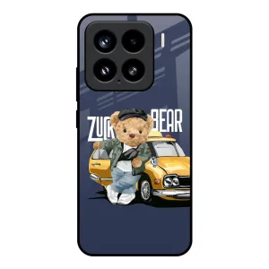 Adventurous Bear Glass Case for Mi 15 5G Wireless charging Handy Use