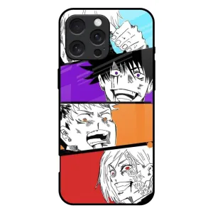 Anime Sketch Glass Case for iPhone 16 Pro Max Flexible Feel Fashion Statement