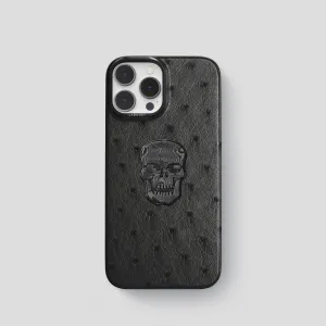 Classic Case With Carbon Skull For iPhone 15 Pro In Ostrich Hard Edge