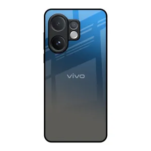 Modern Style Blue Grey Ombre Glass Case for Vivo V60 5G