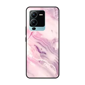 Diamond Pink Gradient Glass Case For Vivo V25 Pro Stylish Detailing Tight Fit