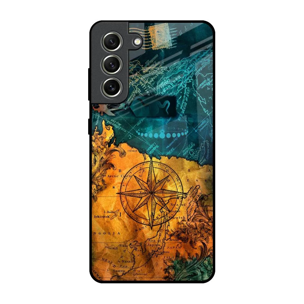 Architecture Map Glass Case for Samsung Galaxy S21 FE 5G Colorful Finish