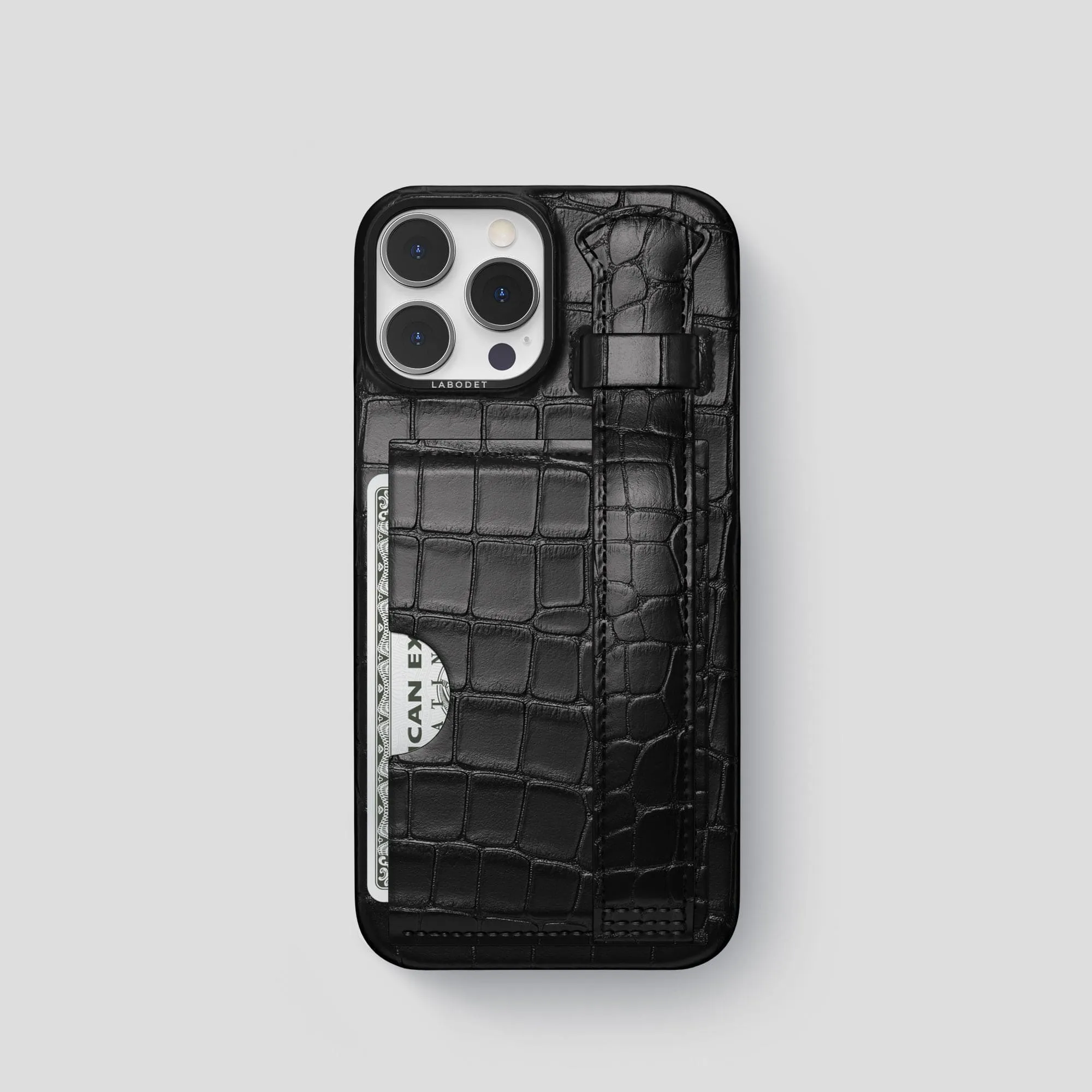 Premium Texture Layer Precision Cutouts Cardholder Strap Case For iPhone 15 Pro In Alligator