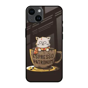 Unique Texture Functional Design Tea With Kitty Glass Case For iPhone 14