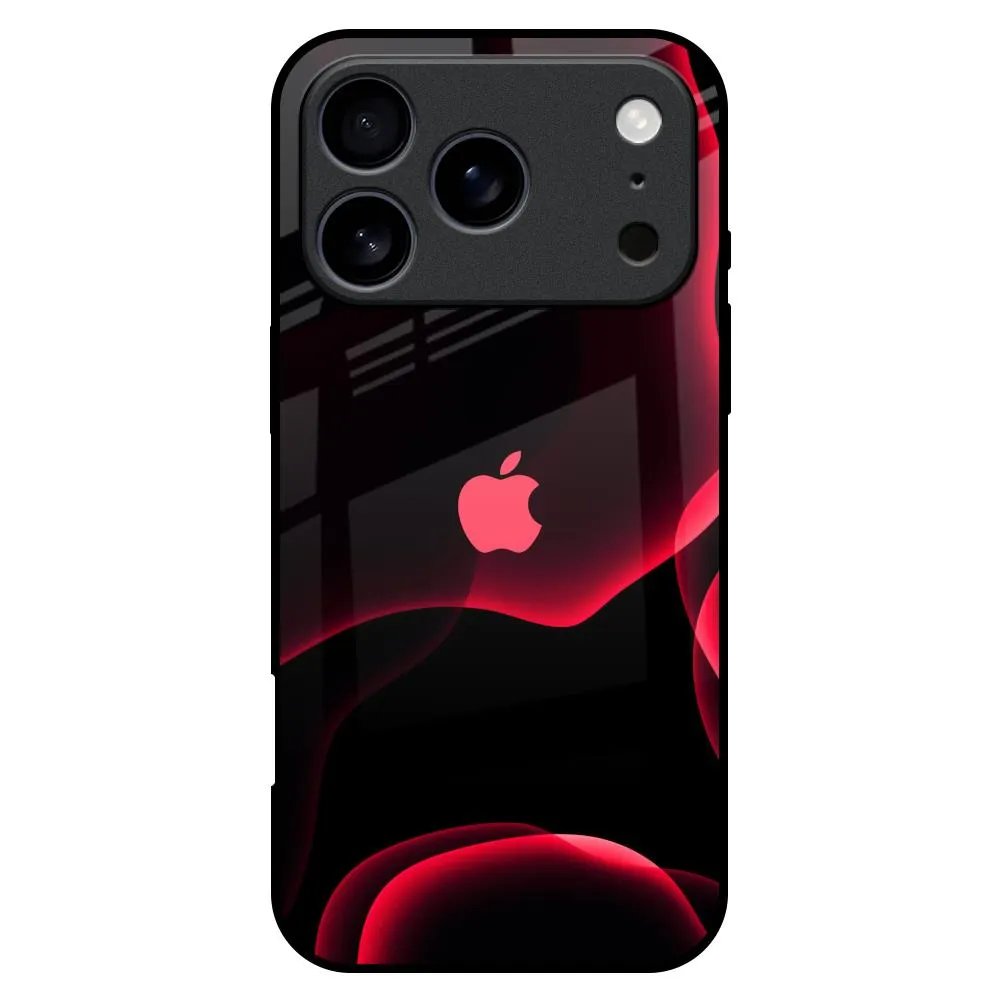 Premium Material Elegant Detail Red Thunder Glass Case for iPhone 17 Pro Max