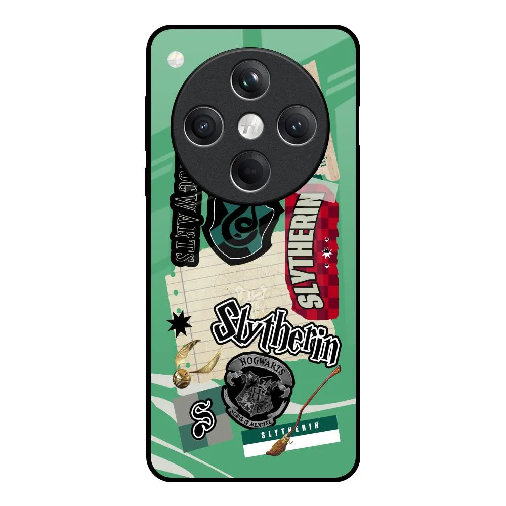 Vivid Gradient Polished Texture Slytherin Glass Case for Oppo Find X8 5G