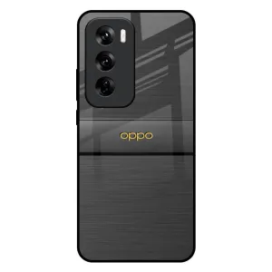 Grey Metallic Glass Case For Oppo Reno 12 5G Matte Surface Design