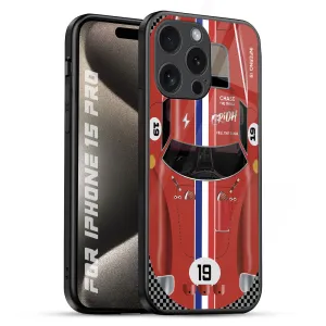 Racing Vintage Glass Case for iPhone 15 Pro Minimal Surface Layer