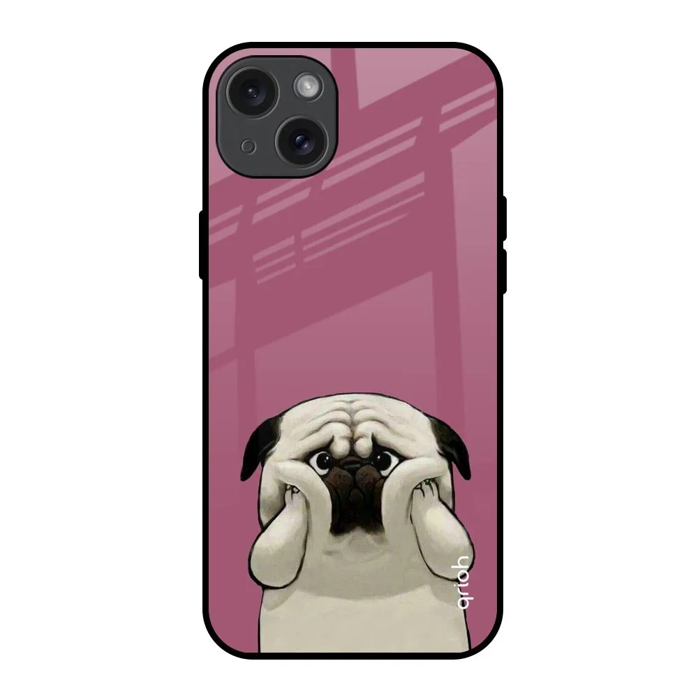 Funny Pug Face Glass Case For iPhone 15 Plus Sporty Appeal custom design