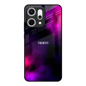 Pink Galaxy Glass Case for Oppo Reno14 5G Hybrid Texture Layer