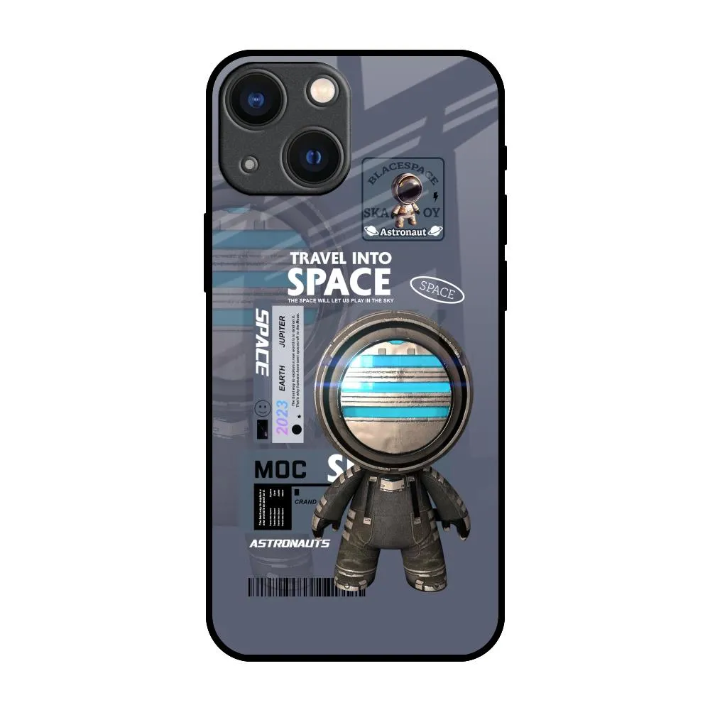 Hard Edge Soft Layer Space Travel Glass Case for iPhone 14 Plus