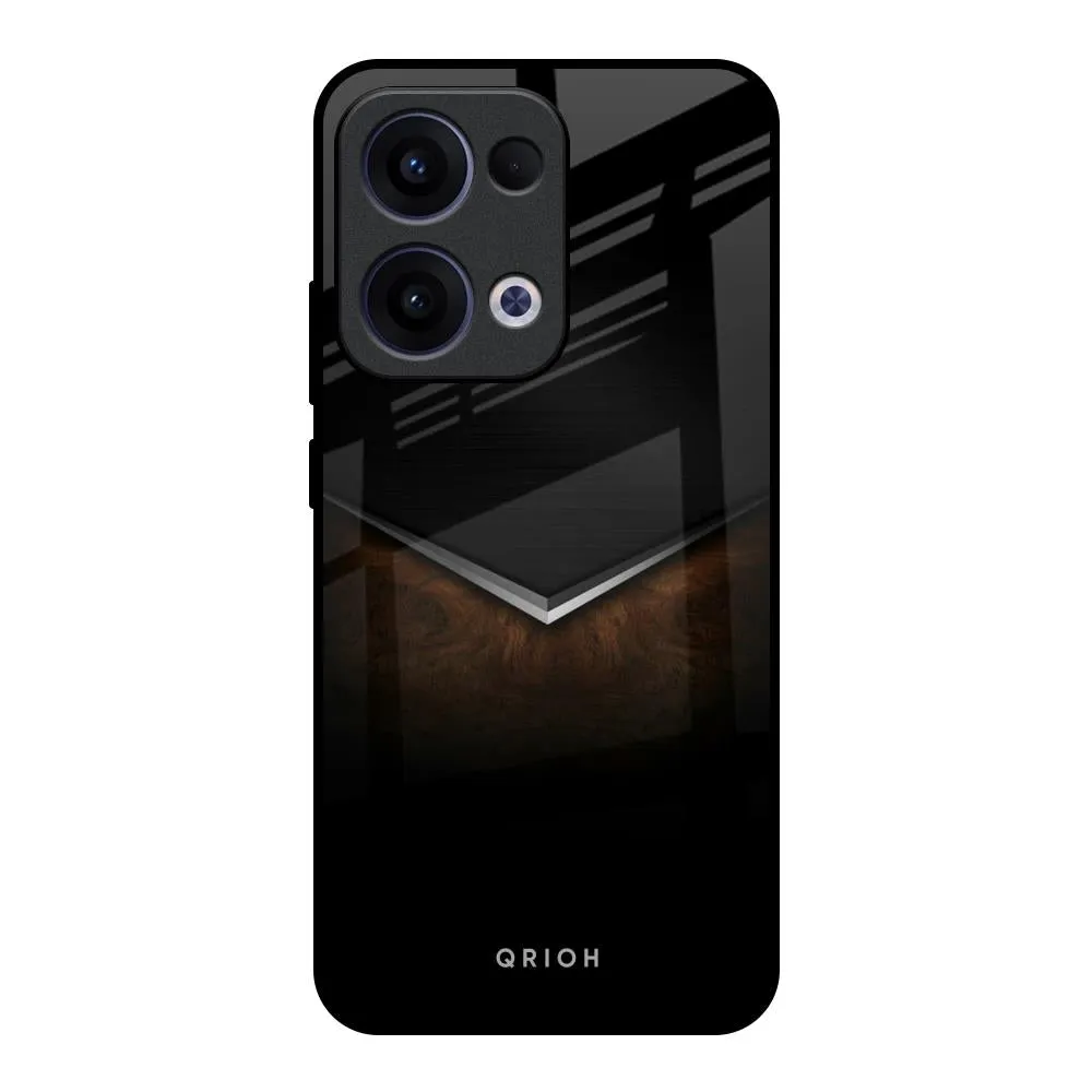 Durable Surface Dark Walnut Glass Case for Oppo Reno13 5G