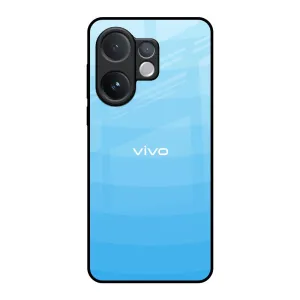 Protective Design Texture Wavy Blue Pattern Glass Case for Vivo V60 5G