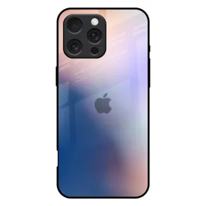 Blue Mauve Gradient Glass Case for iPhone 16 Pro Max Handy Use Comfort Edge Layer