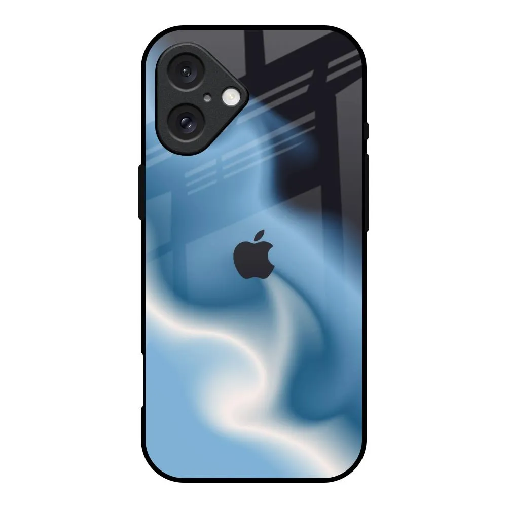 Blue Waves Glass Case for iPhone 16 Premium Edge Modern Detail