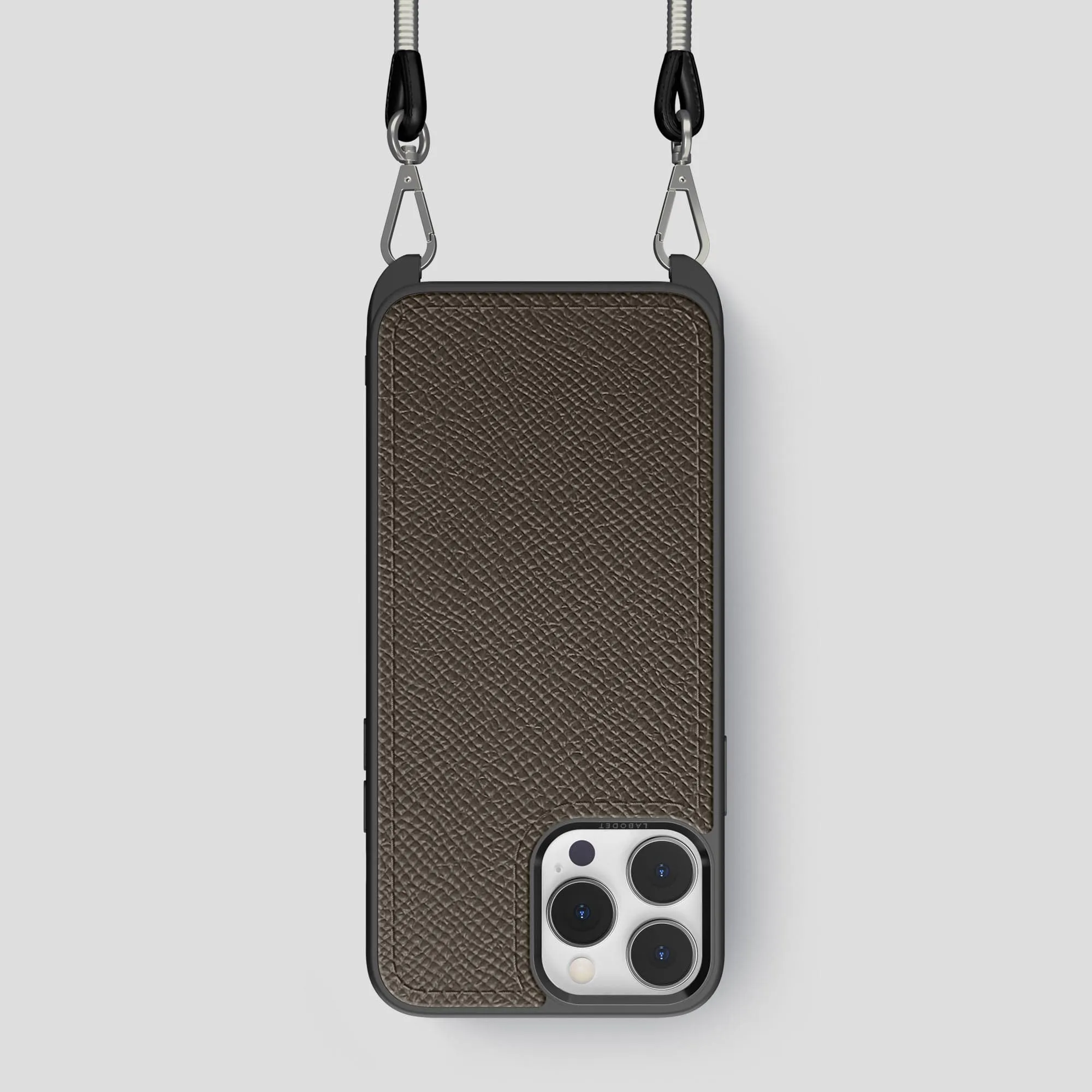 Crossbody Sport Case For iPhone 15 Pro In Epsom-Style Calf Light Shield
