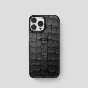 Center Handle For iPhone 15 Pro In Alligator Urban Accessory Elegant Layer Texture