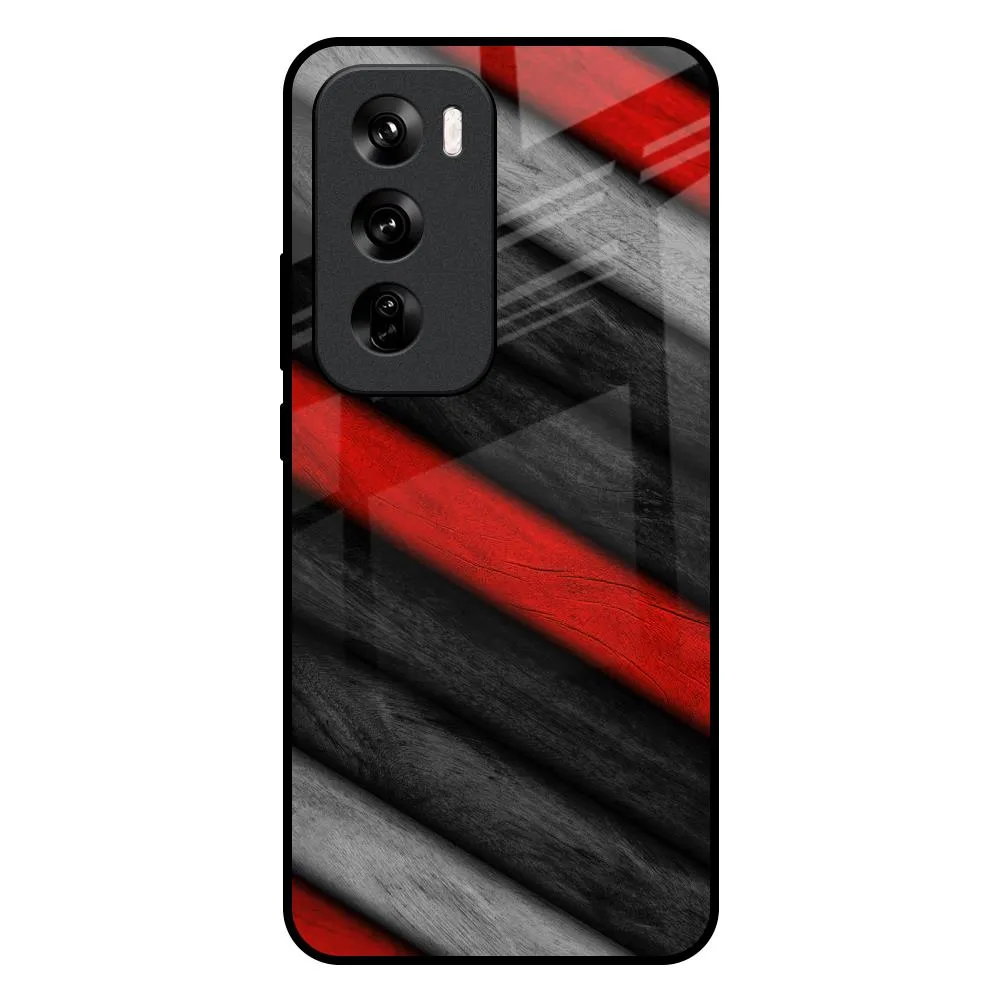 Flexible structure Soft Wooden Texture Glass Case for Oppo Reno 12 5G
