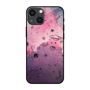 Premium Quality Space Doodles Glass Case for iPhone 14 Plus
