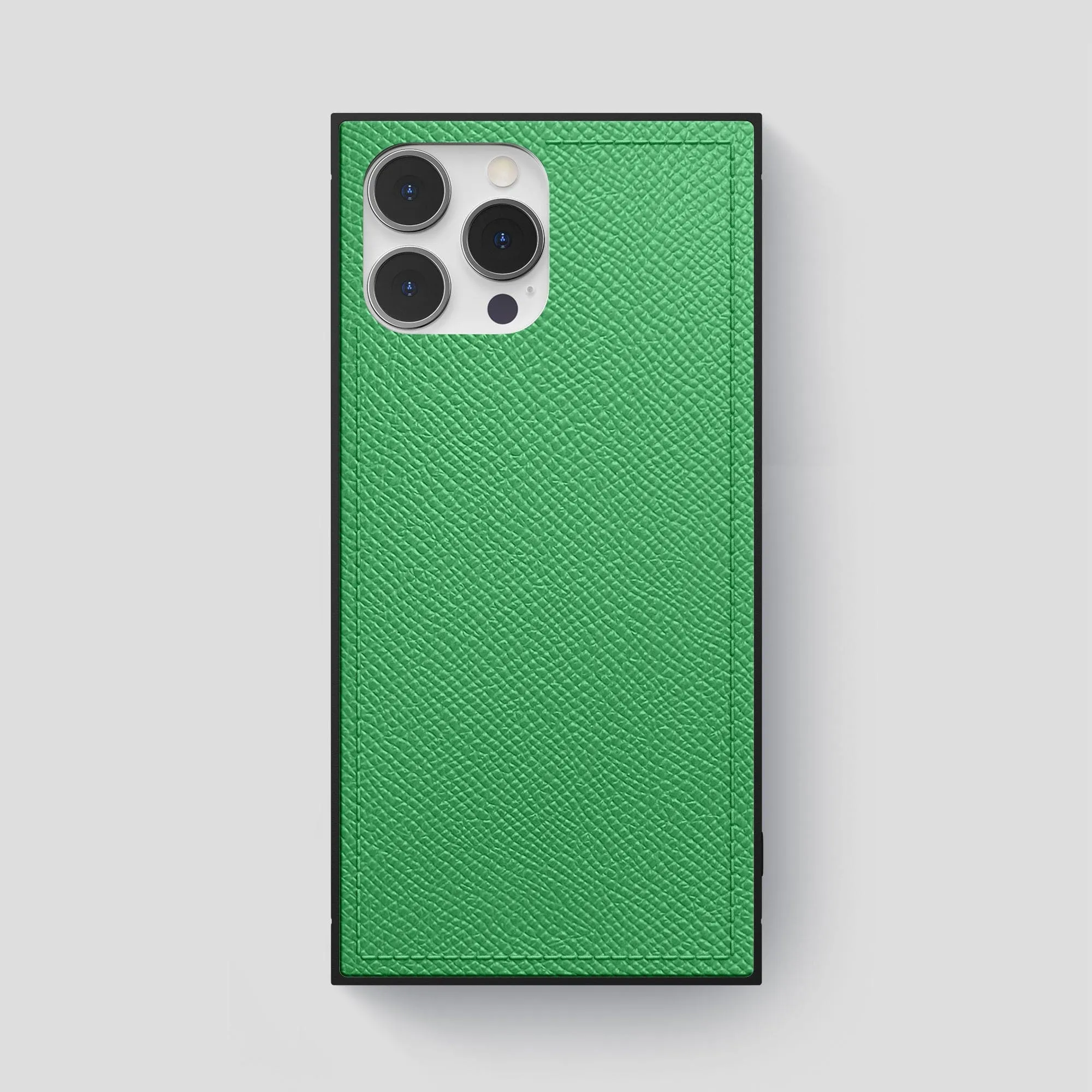 Comfort Layer Texture Minimal Surface Square Case For iPhone 15 Pro Max In Epsom-Style Calf