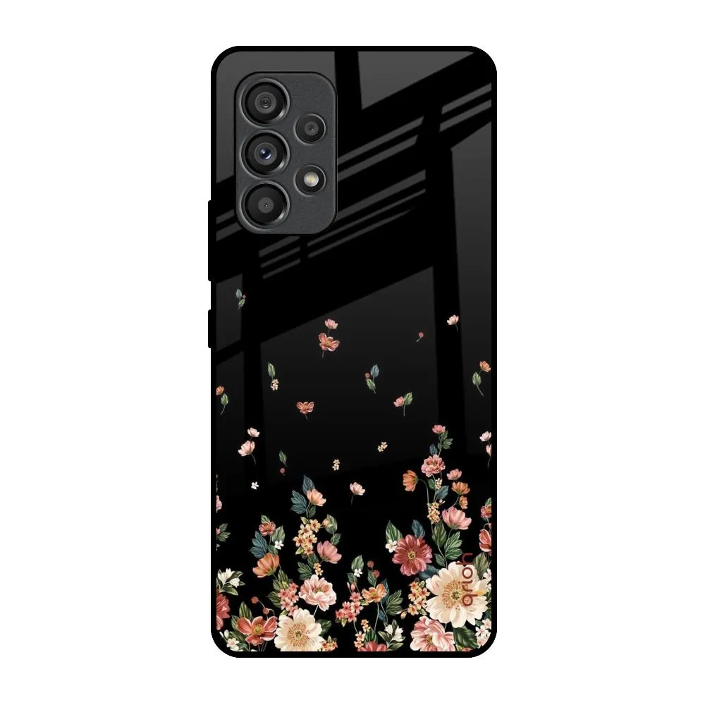 Floating Floral Print Glass Case for Samsung Galaxy A53 5G Refined Craftsmanship