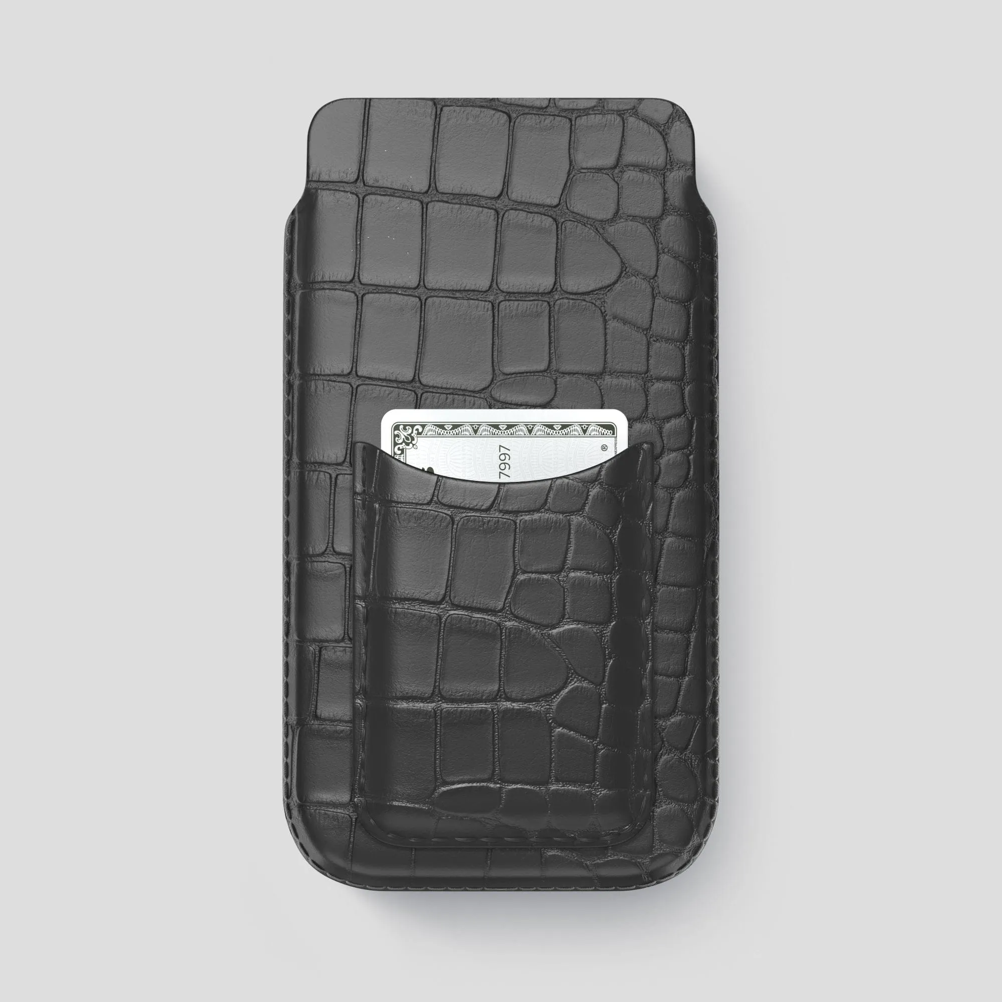 Pouch Card Case For iPhone 15 Pro Max In Alligator Modern Pattern Style