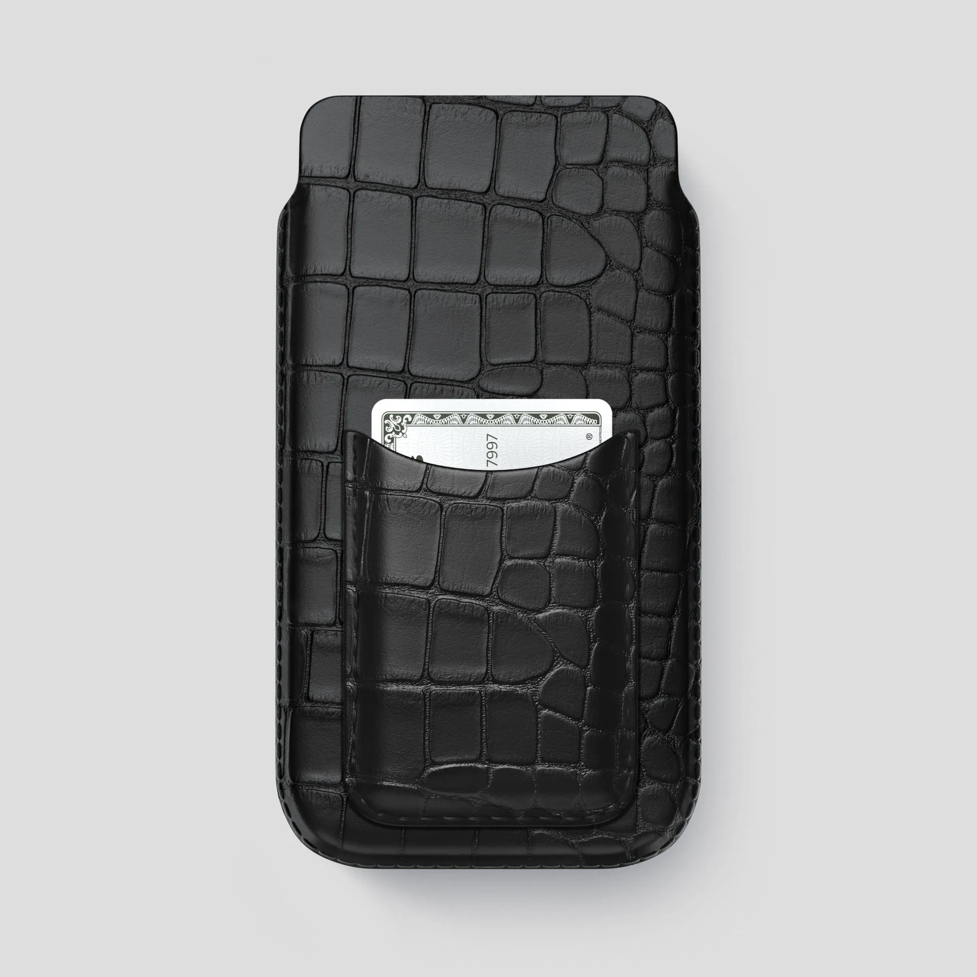Pouch Card Case For iPhone 15 Pro Max In Alligator Handheld device